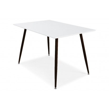 Polar Spisebord 120x80cm - Hvid med sorte ben