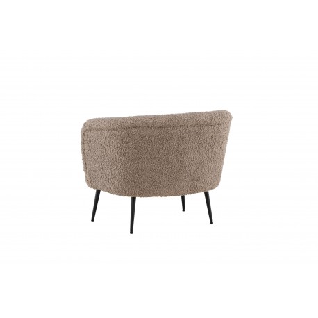 Nordkoster lænestol, m. armlæn - beige bamsestof polyester og sort stål