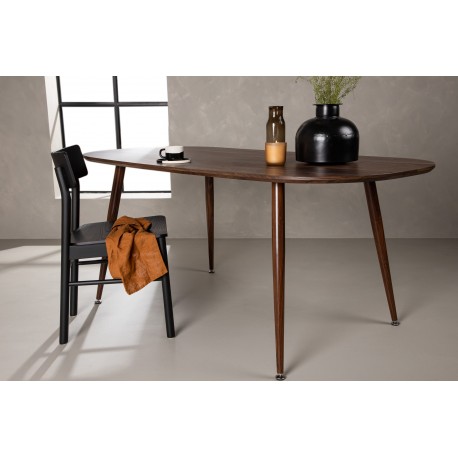 Sanford - 180*90*75 Ovalt spisebord - Mørkebrun