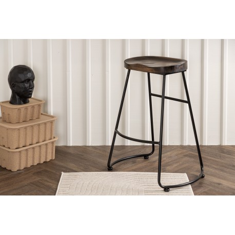 Ozark Barstol - Sort og Mørk Valnød