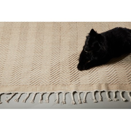 Loke Tæppe 162 x 230 - Beige og Hvid