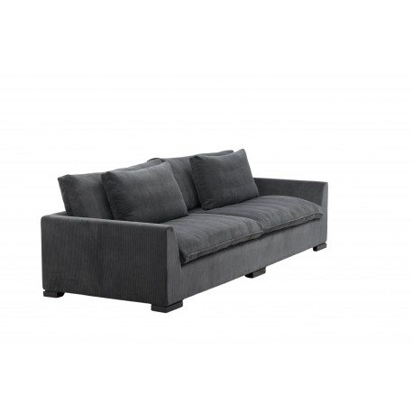 Durham 3 personers Sofa - Sort og Mørkegrå