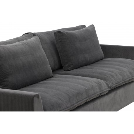 Durham 3 personers Sofa - Sort og Mørkegrå