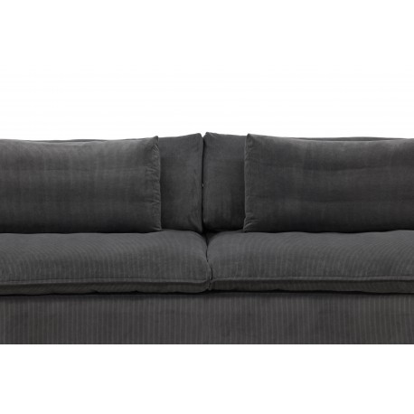 Durham 3 personers Sofa - Sort og Mørkegrå