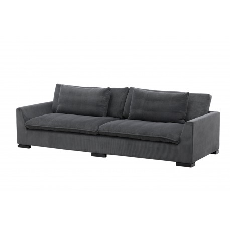 Durham 3 personers Sofa - Sort og Mørkegrå