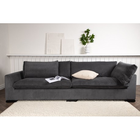 Durham 3 personers Sofa - Sort og Mørkegrå