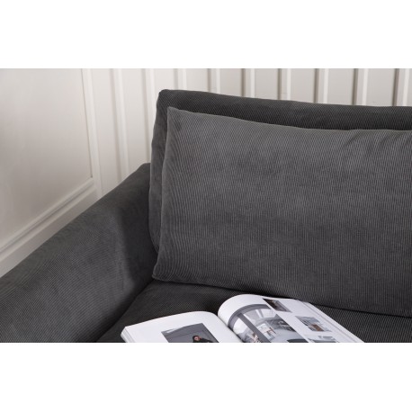 Durham 3 personers Sofa - Sort og Mørkegrå