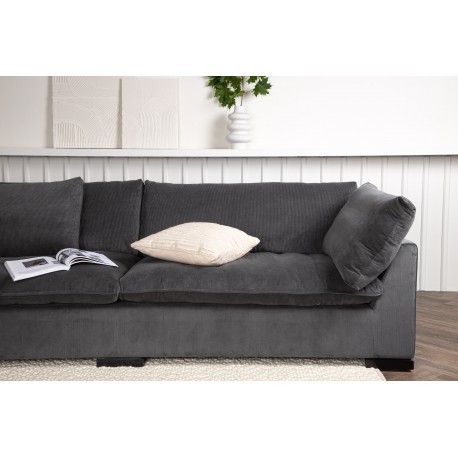 Durham 3 personers Sofa - Sort og Mørkegrå