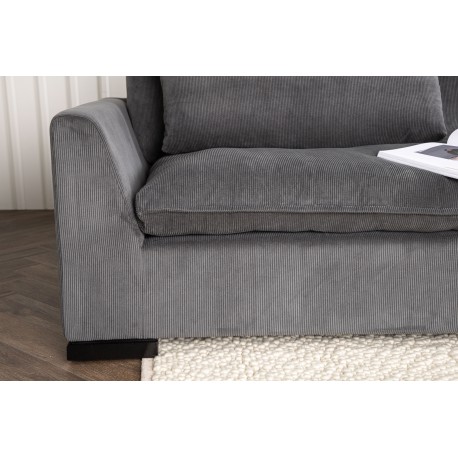 Durham 3 personers Sofa - Sort og Mørkegrå