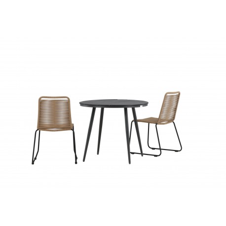 Break Rundt Loungesæt - Havemøbelsæt - Beige,Sort