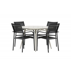 Lina Rund Loungesæt - Havemøbelsæt - Beige,Sort