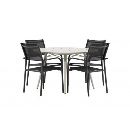 Lina Rund Loungesæt - Havemøbelsæt - Beige,Sort