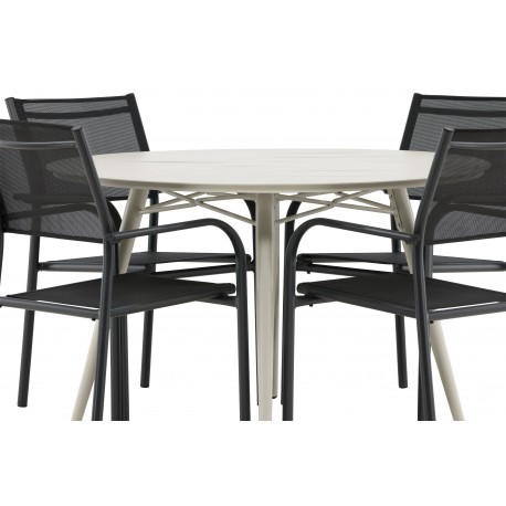 Lina Rund Loungesæt - Havemøbelsæt - Beige,Sort