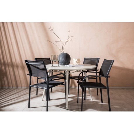 Lina Rund Loungesæt - Havemøbelsæt - Beige,Sort