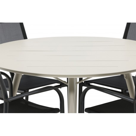 Lina Rund Loungesæt - Havemøbelsæt - Beige,Sort