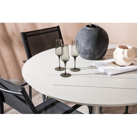 Lina Rund Loungesæt - Havemøbelsæt - Beige,Sort