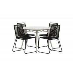 Lina Rund Loungesæt - Havemøbelsæt - Beige,Sort