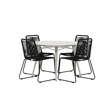 Lina Rund Loungesæt - Havemøbelsæt - Beige,Sort