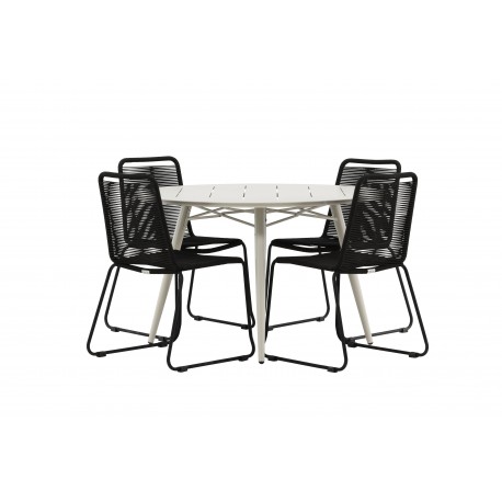 Lina Rund Loungesæt - Havemøbelsæt - Beige,Sort