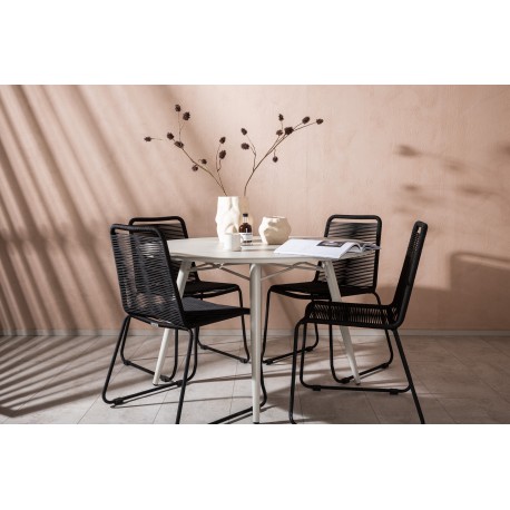 Lina Rund Loungesæt - Havemøbelsæt - Beige,Sort