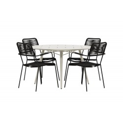 Lina Rund Loungesæt - Havemøbelsæt - Beige,Sort