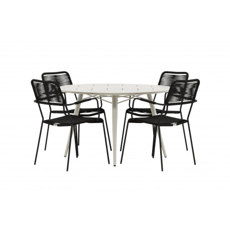 Lina Rund Loungesæt - Havemøbelsæt - Beige,Sort