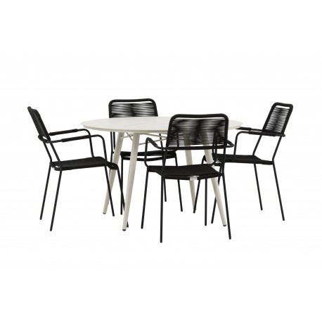 Lina Rund Loungesæt - Havemøbelsæt - Beige,Sort