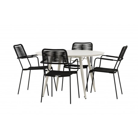 Lina Rund Loungesæt - Havemøbelsæt - Beige,Sort