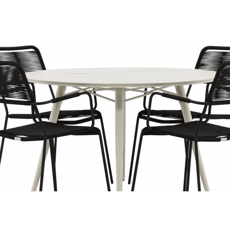 Lina Rund Loungesæt - Havemøbelsæt - Beige,Sort