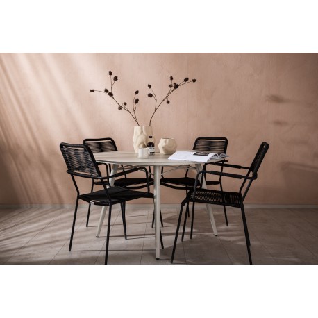 Lina Rund Loungesæt - Havemøbelsæt - Beige,Sort
