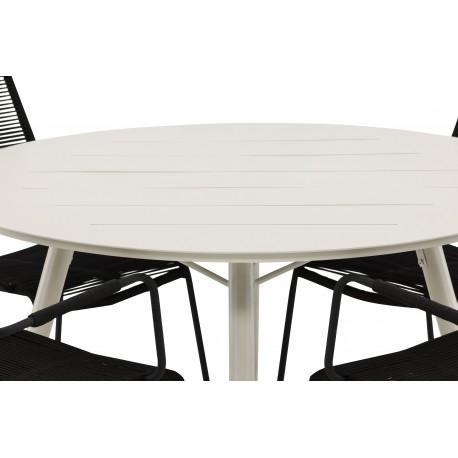 Lina Rund Loungesæt - Havemøbelsæt - Beige,Sort