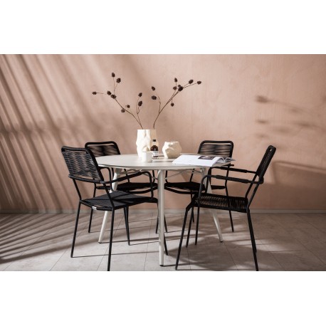 Lina Rund Loungesæt - Havemøbelsæt - Beige,Sort