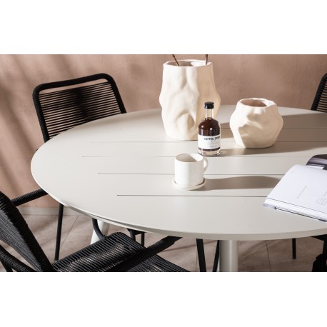 Lina Rund Loungesæt - Havemøbelsæt - Beige,Sort