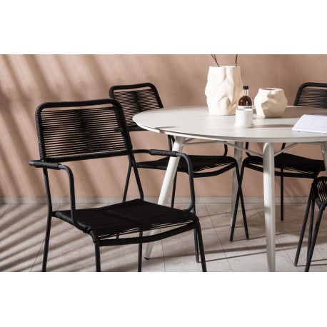 Lina Rund Loungesæt - Havemøbelsæt - Beige,Sort