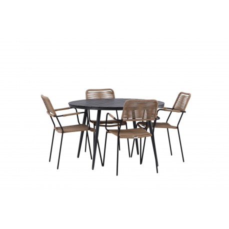 Break Rund Loungesæt - Havemøbelsæt - Sort,Latte