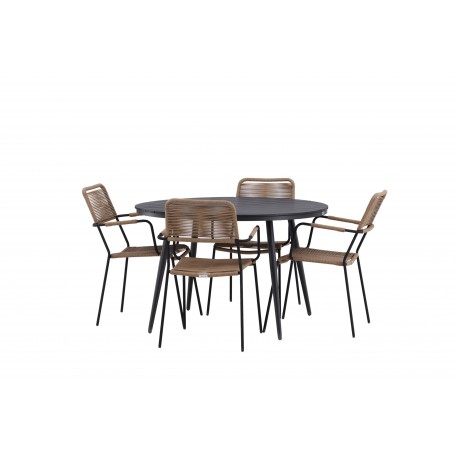 Break Rund Loungesæt - Havemøbelsæt - Sort,Latte