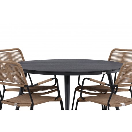 Break Rund Loungesæt - Havemøbelsæt - Sort,Latte