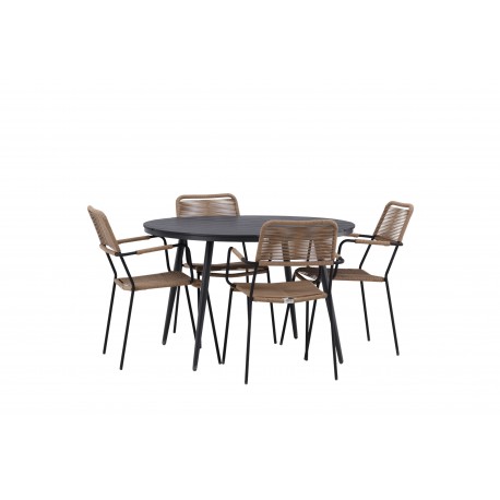 Break Rund Loungesæt - Havemøbelsæt - Sort,Latte