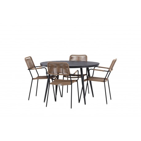 Break Rund Loungesæt - Havemøbelsæt - Sort,Latte