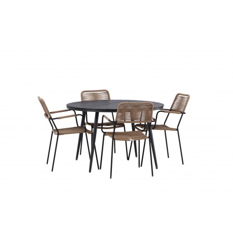 Break Rund Loungesæt - Havemøbelsæt - Sort,Latte