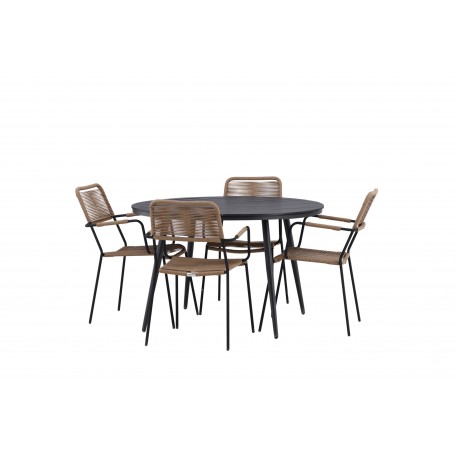 Break Rund Loungesæt - Havemøbelsæt - Sort,Latte