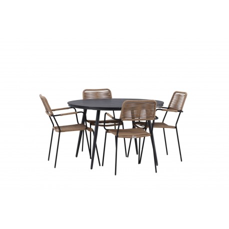 Break Rund Loungesæt - Havemøbelsæt - Sort,Latte