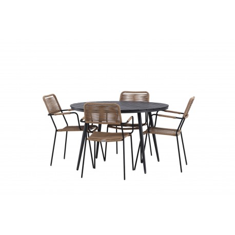 Break Rund Loungesæt - Havemøbelsæt - Sort,Latte