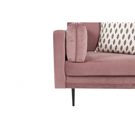 Boom Lænestol - Rosa Velour med messingben