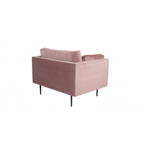 Boom Lænestol - Rosa Velour med messingben