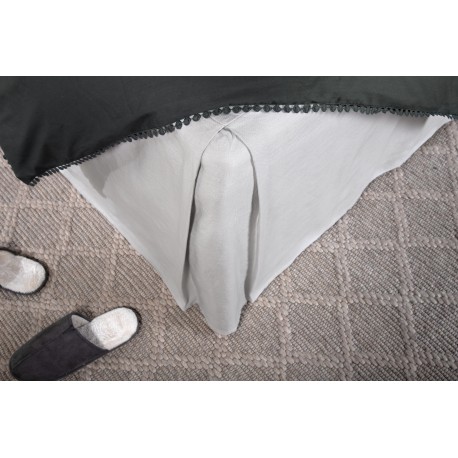 Kimmy Kappelagen 200x180cm Bomuld og Hør - Lysegrå