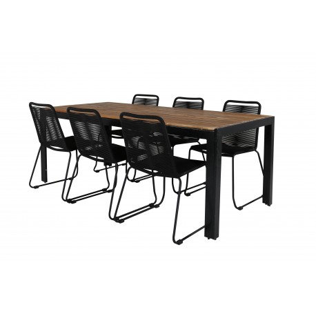 Bois t Loungesæt - Havemøbelsæt - Sort,Natur