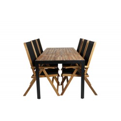 Bois Loungesæt - Havemøbelsæt - Sort,Natur