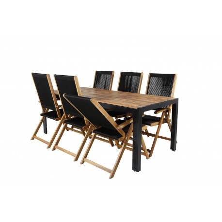 Bois Loungesæt - Havemøbelsæt - Sort,Natur