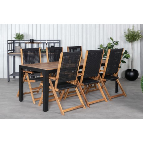 Bois Loungesæt - Havemøbelsæt - Sort,Natur